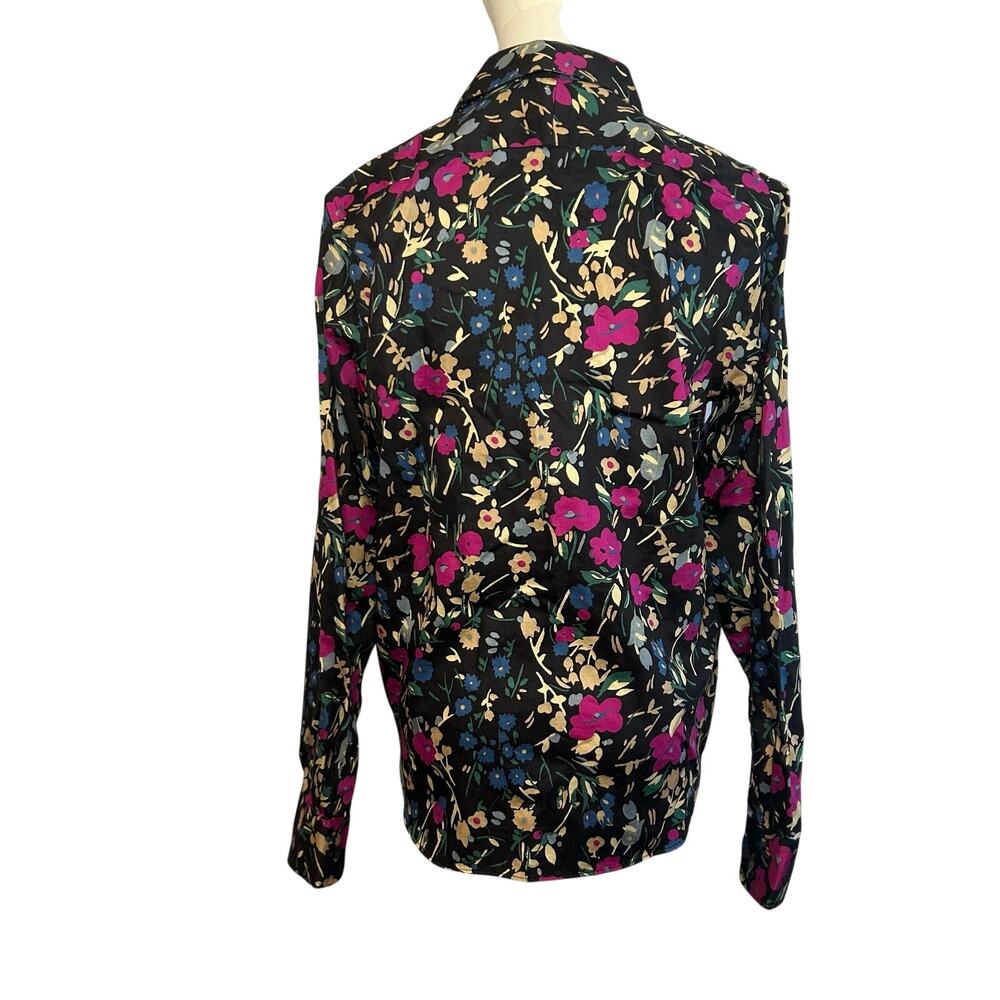 Lauren Ralph Lauren Slim Fit Floral Cotton Button Down Shirt Medium M Pink Blue - Picture 3 of 17